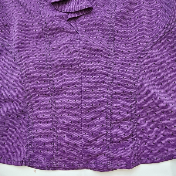 EXPRESS Women's V-Neck Short Sleeve Blouses Purple Blue Size XS - Picture 16 of 17